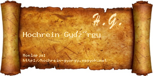 Hochrein György névjegykártya